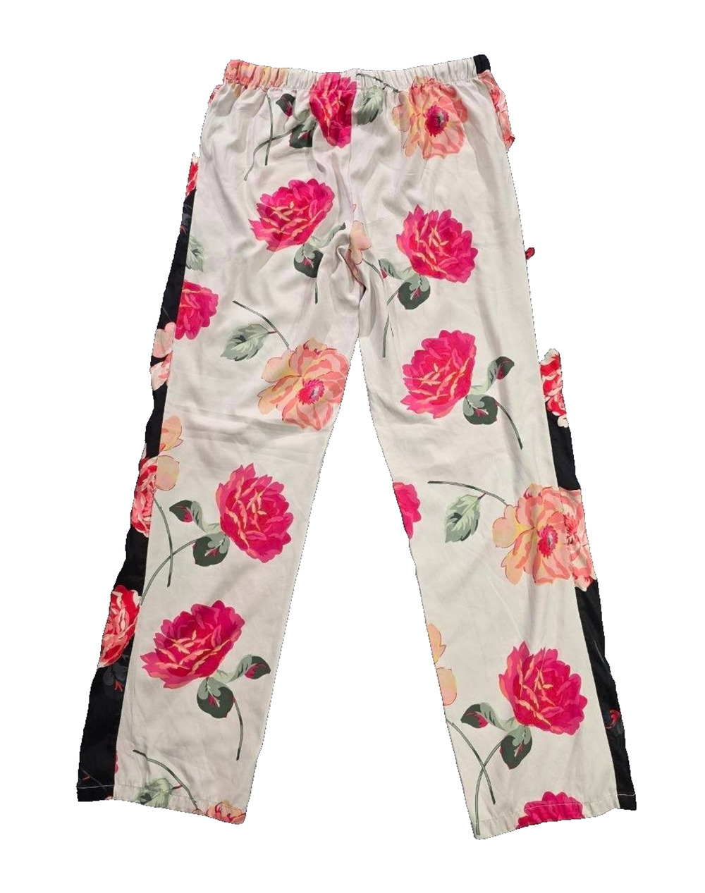 Victoria's Secret Satin Pajama Bottoms Pant Ivory Floral Medium‎ A008873